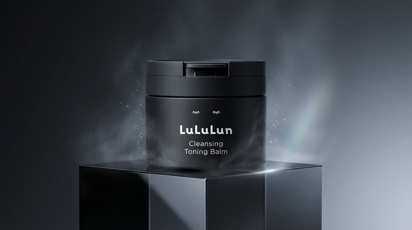 ルルルン クレンジングバーム【クリアブラック】を黒のリセット感あるトーンで見せたアイキャッチ