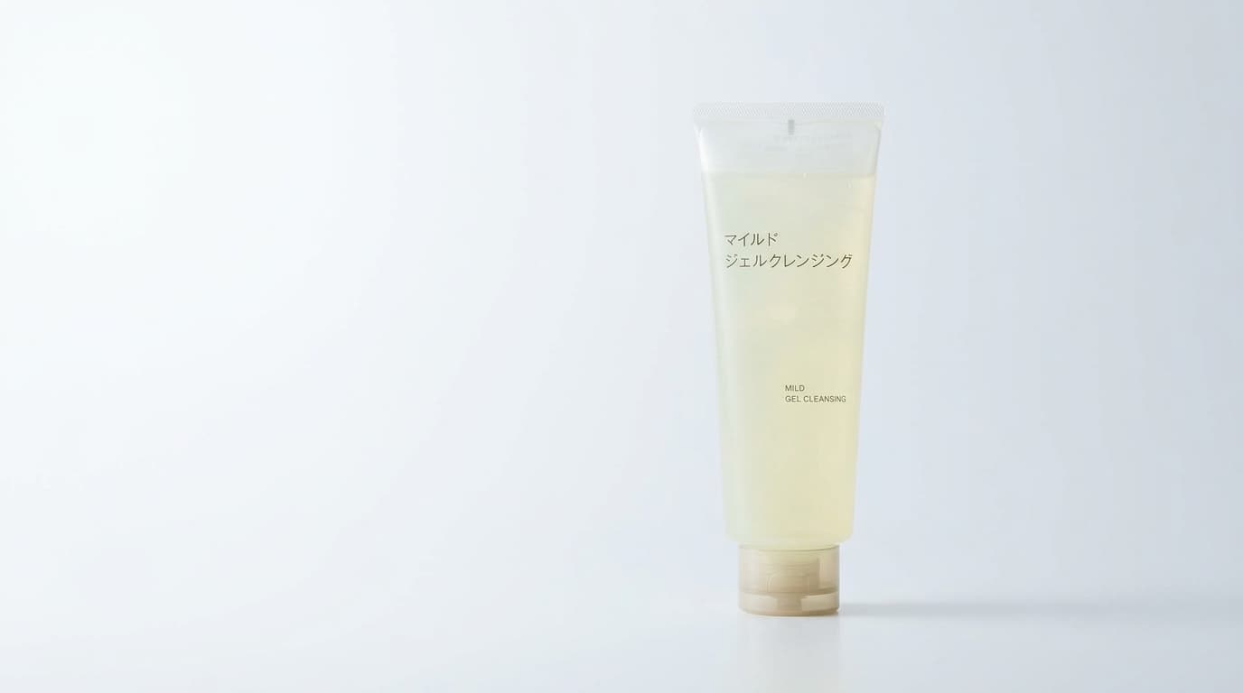 無印良品のクレンジングジェルの商品単体を清潔感のある背景で見せたアイキャッチ