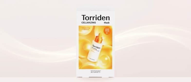 トリデンのピンクのビタミンCブライトニングマスクの外観がわかる横長画像