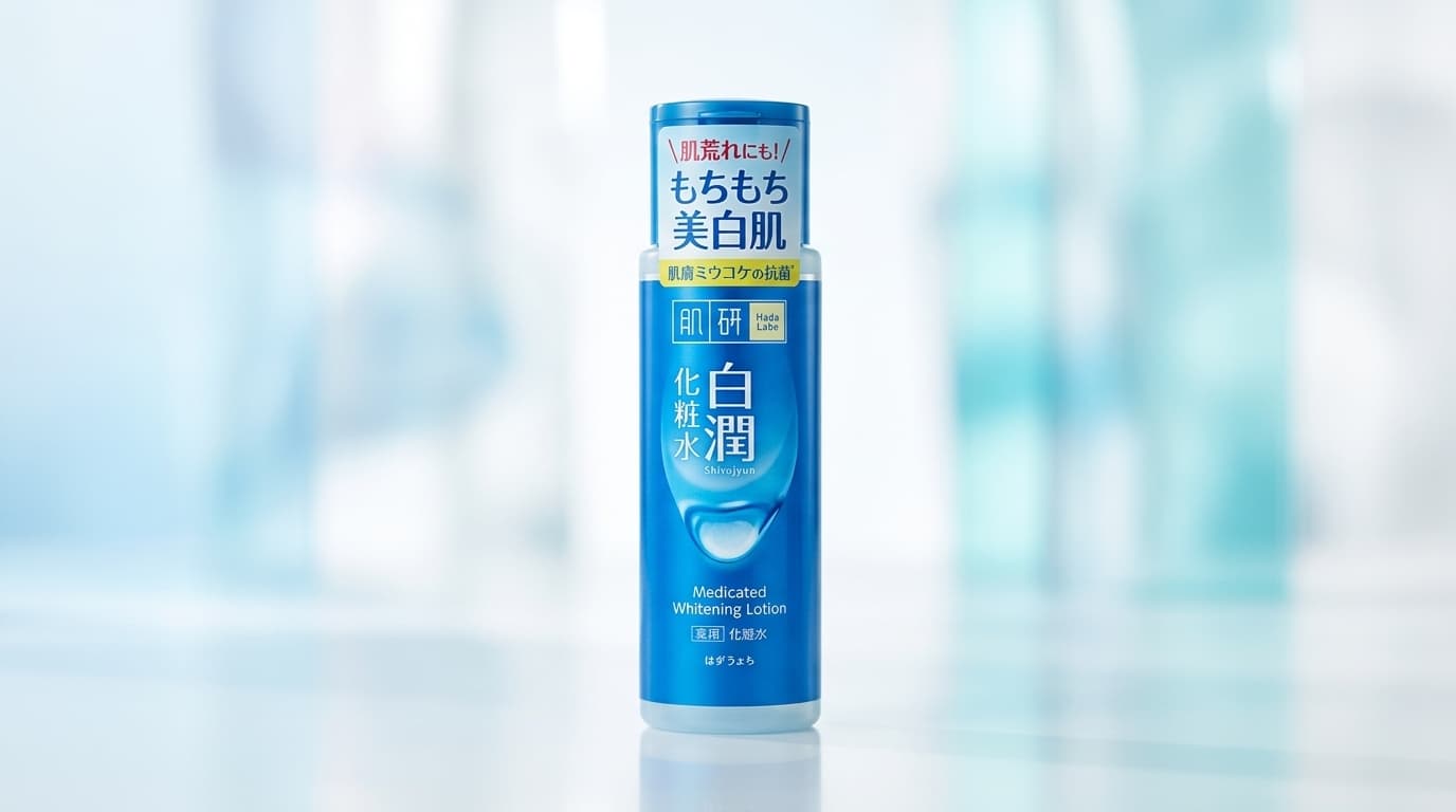 肌ラボ白潤薬用美白化粧水のボトルを中央に配置した清潔感のあるアイキャッチ画像